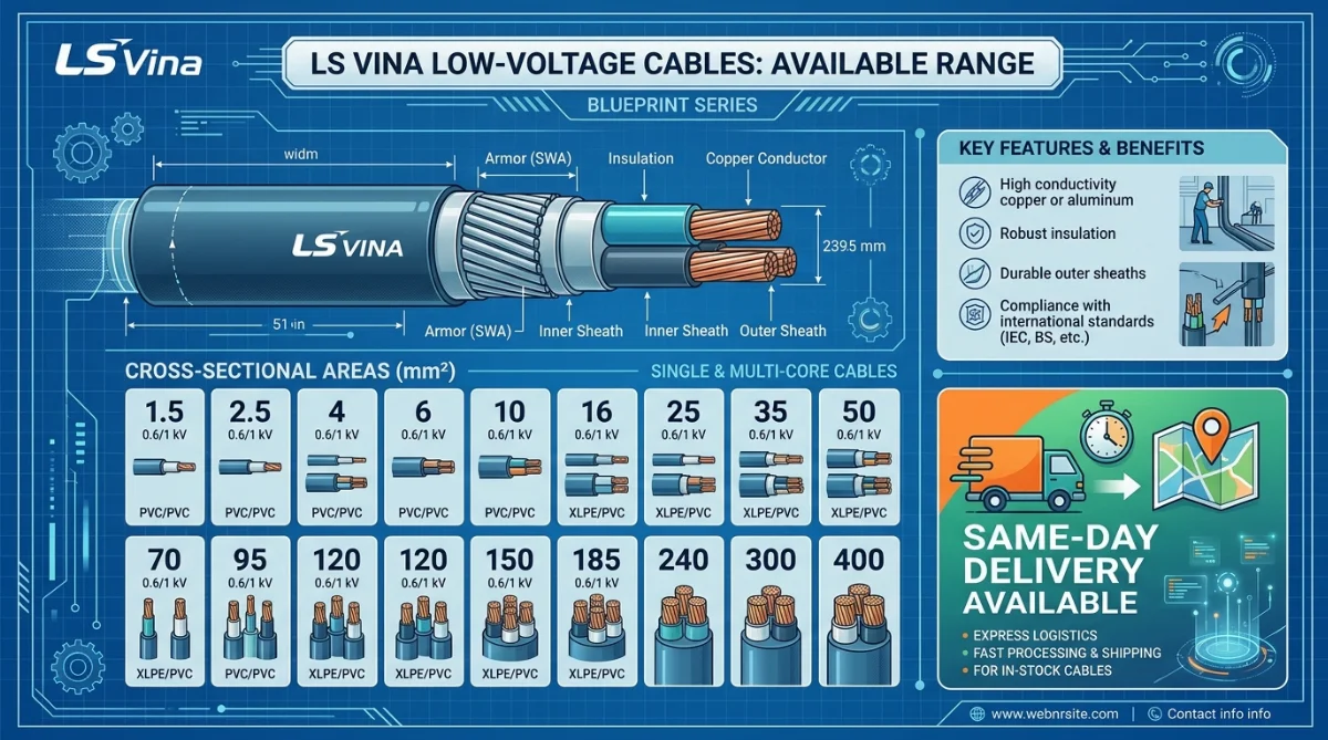 cáp hạ thế LS Vina có sẵn - hình minh họa 4