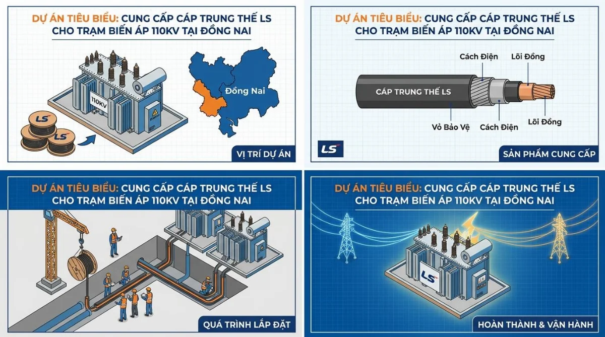 cáp trung thế LS dự án điện - hình minh họa 2