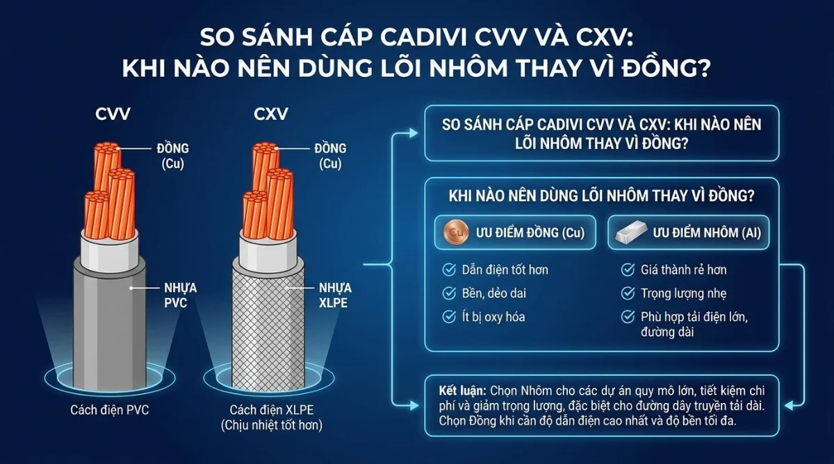 so sánh cáp Cadivi CVV CXV - hình minh họa 2