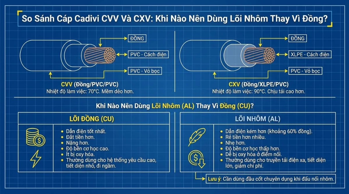 so sánh cáp Cadivi CVV CXV - hình minh họa 4