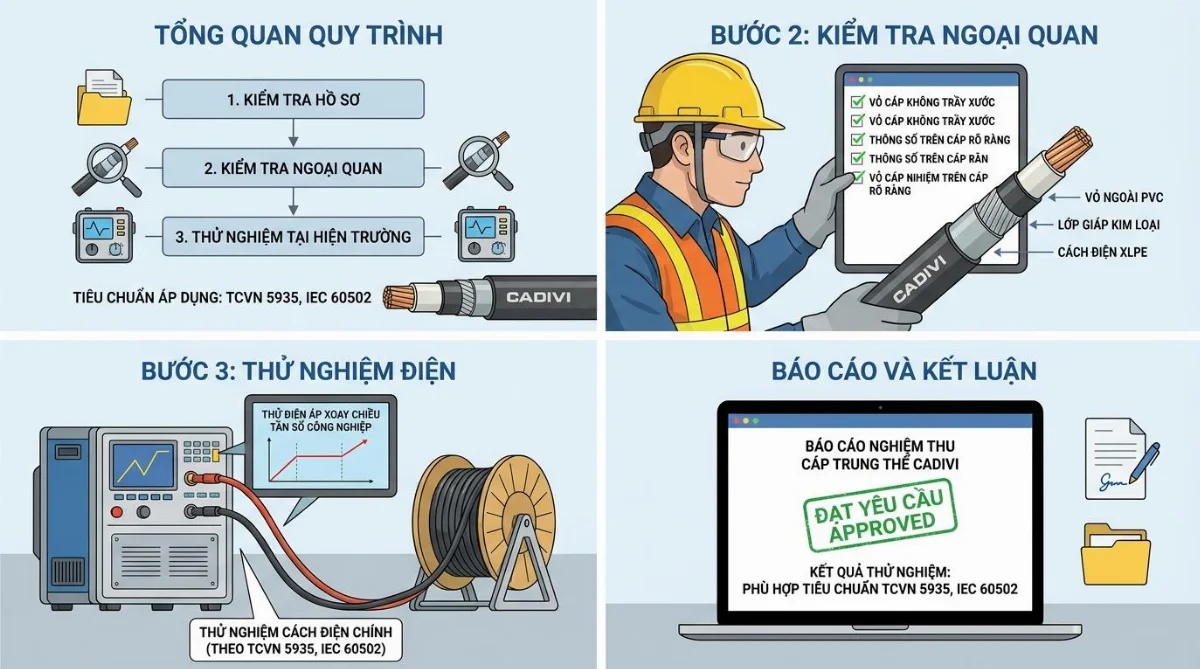 nghiệm thu cáp trung thế Cadivi - hình minh họa 2