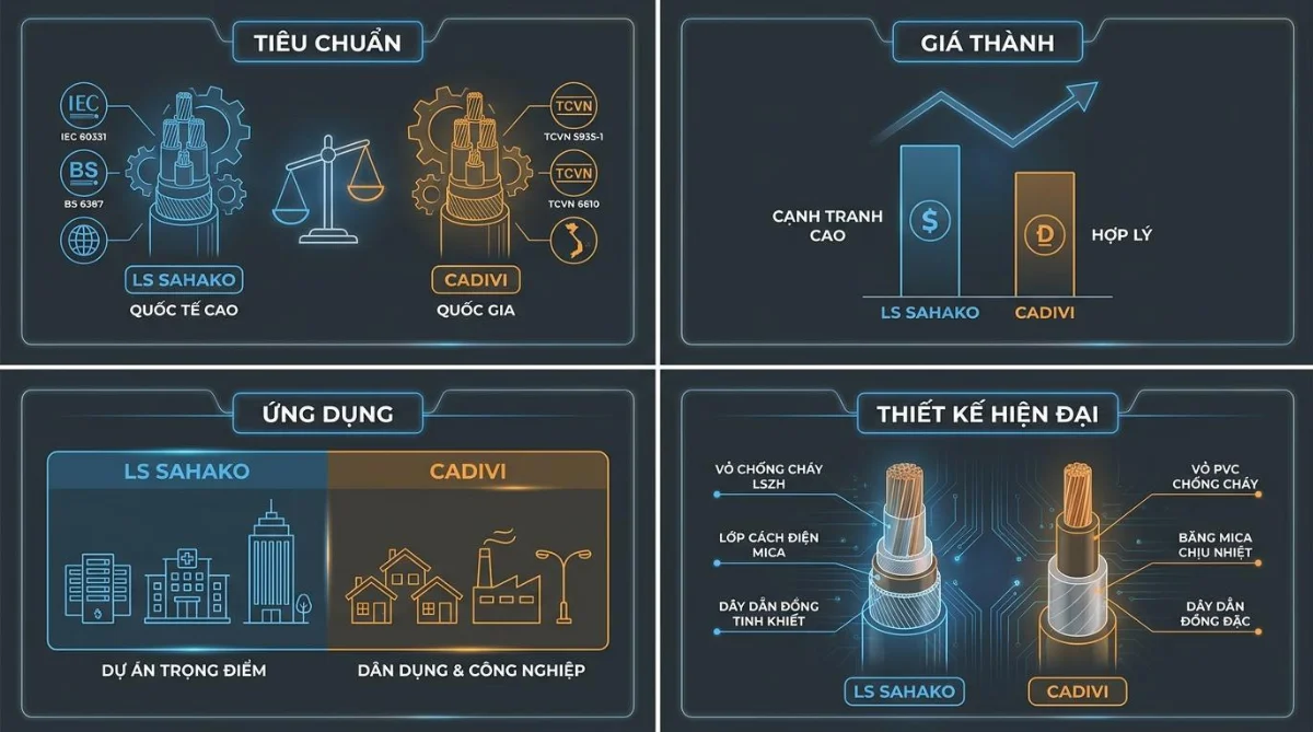 so sánh cáp chống cháy LS Cadivi - hình minh họa 2