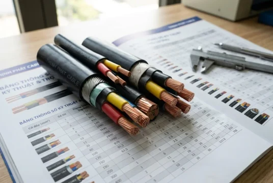 Bảng Tra Thông Số Kỹ Thuật Và Trọng Lượng Dây Cáp Điện Thịnh Phát Chi Tiết