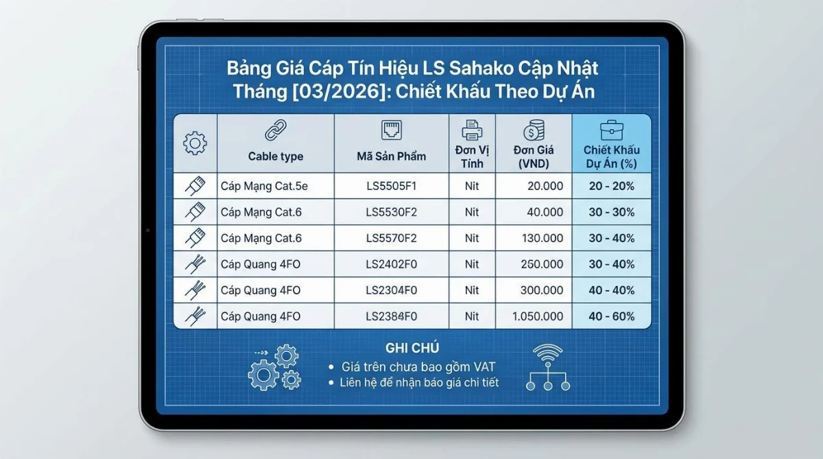 bảng giá cáp tín hiệu LS Sahako - hình minh họa 2