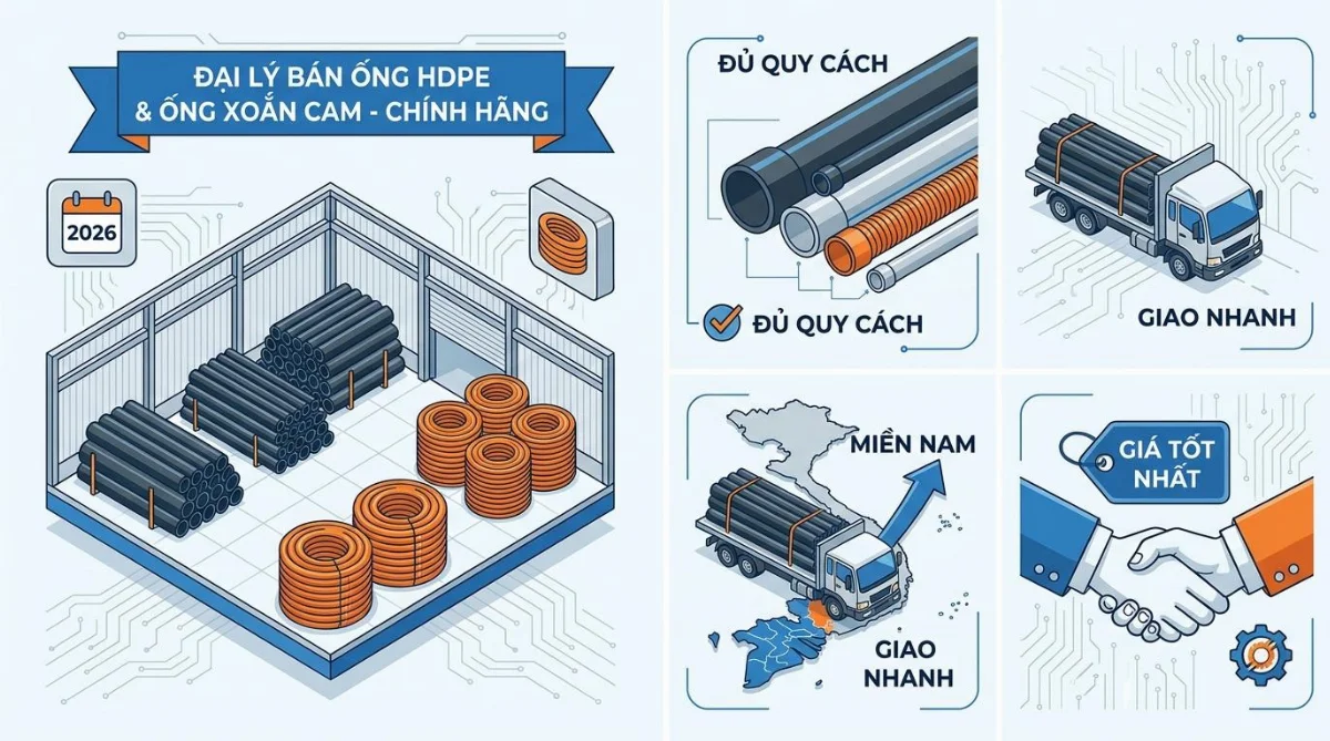 đại lý bán ống HDPE, ống xoắn cam giá tốt - hình minh họa 2