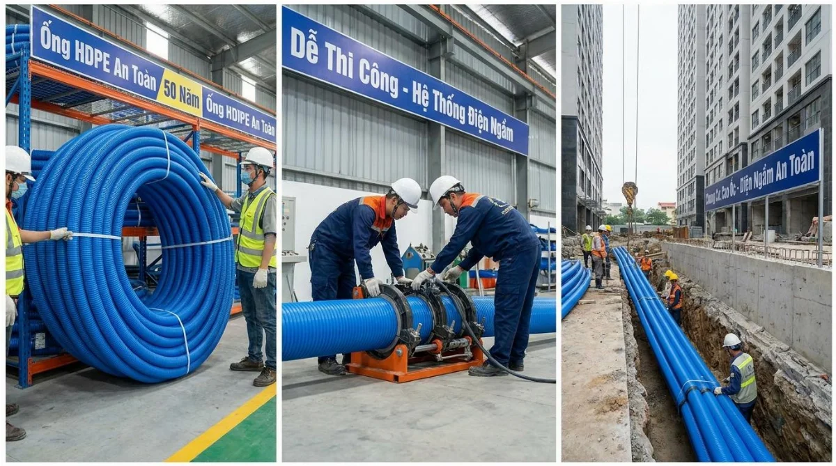 ống HDPE cho điện ngầm chung cư - hình minh họa 3