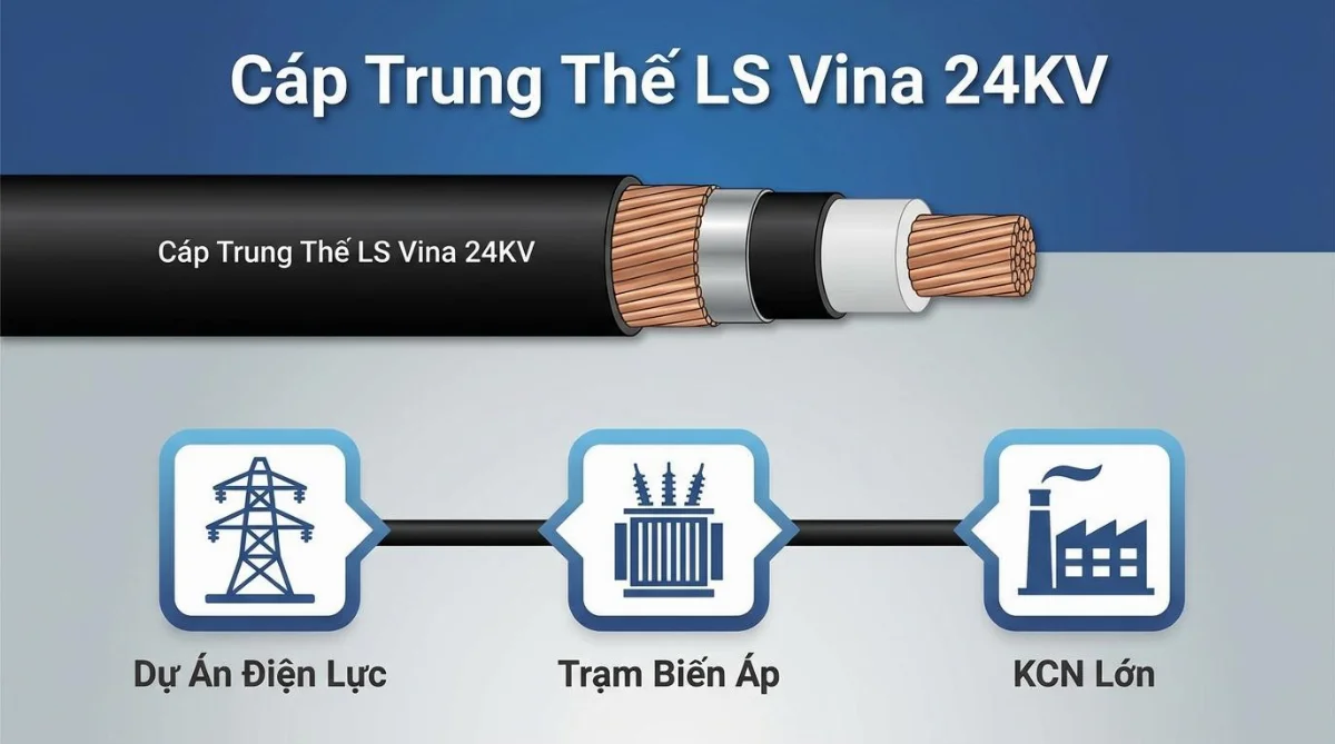 cáp trung thế LS Vina 24KV - hình minh họa 2