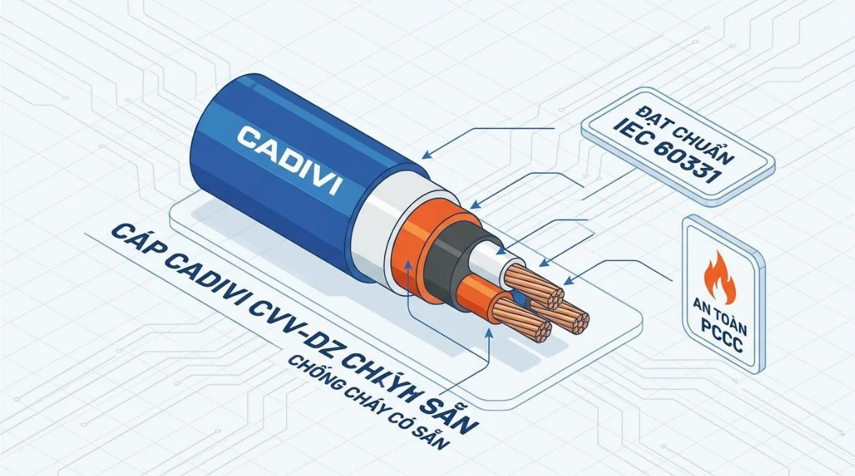 cáp Cadivi chống cháy có sẵn - hình minh họa 2