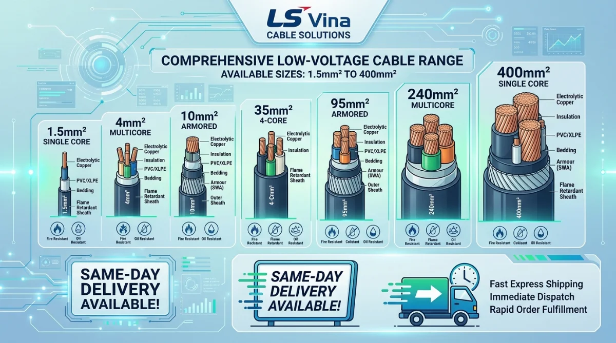 cáp hạ thế LS Vina có sẵn - hình minh họa 2