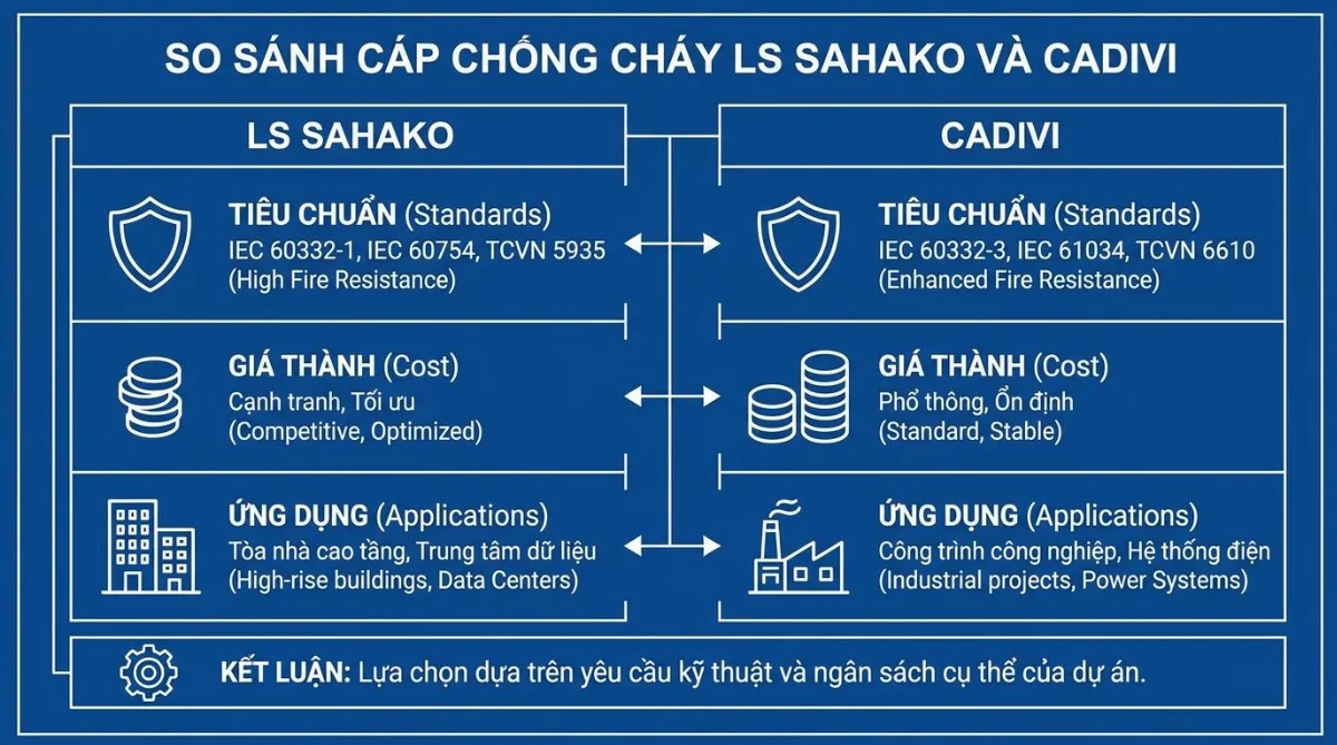 so sánh cáp chống cháy LS Cadivi - hình minh họa 4
