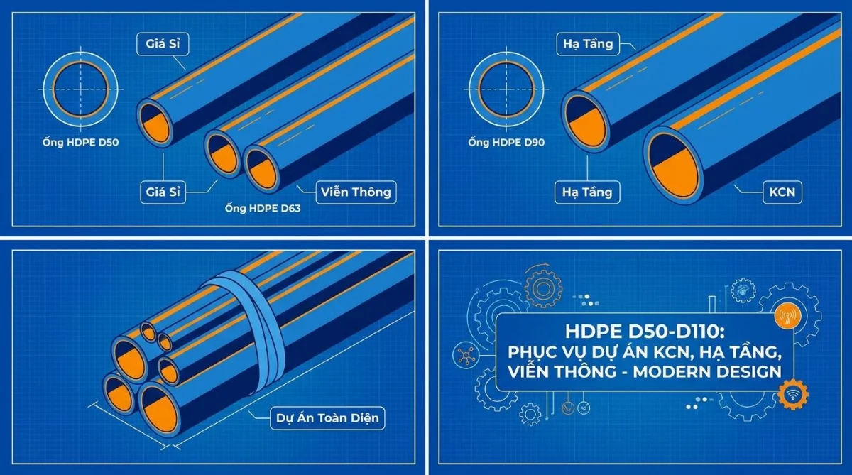 ống HDPE D50 D110 giá sỉ - hình minh họa 2
