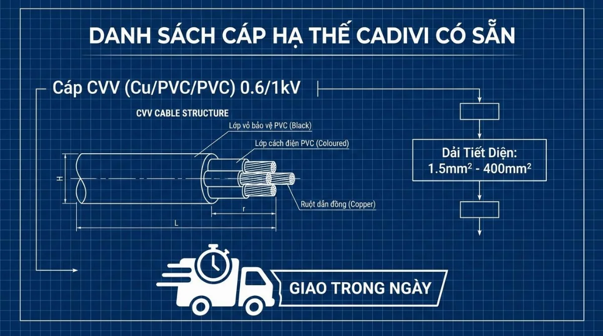 cáp hạ thế Cadivi có sẵn - hình minh họa 4